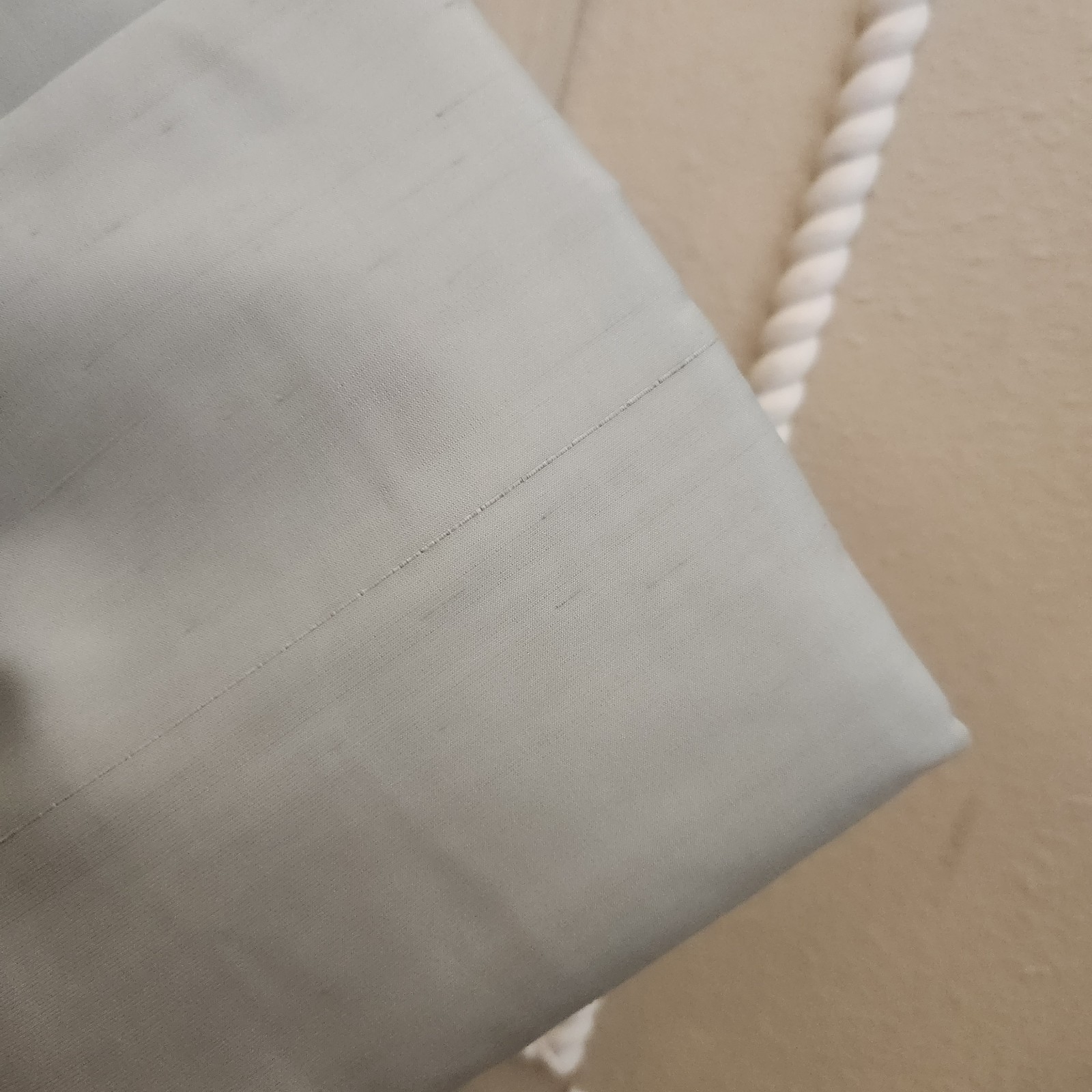 RARE Pottery Barn Dupioni Silk 84″ Drape Panel COTTON Porcelain Blue