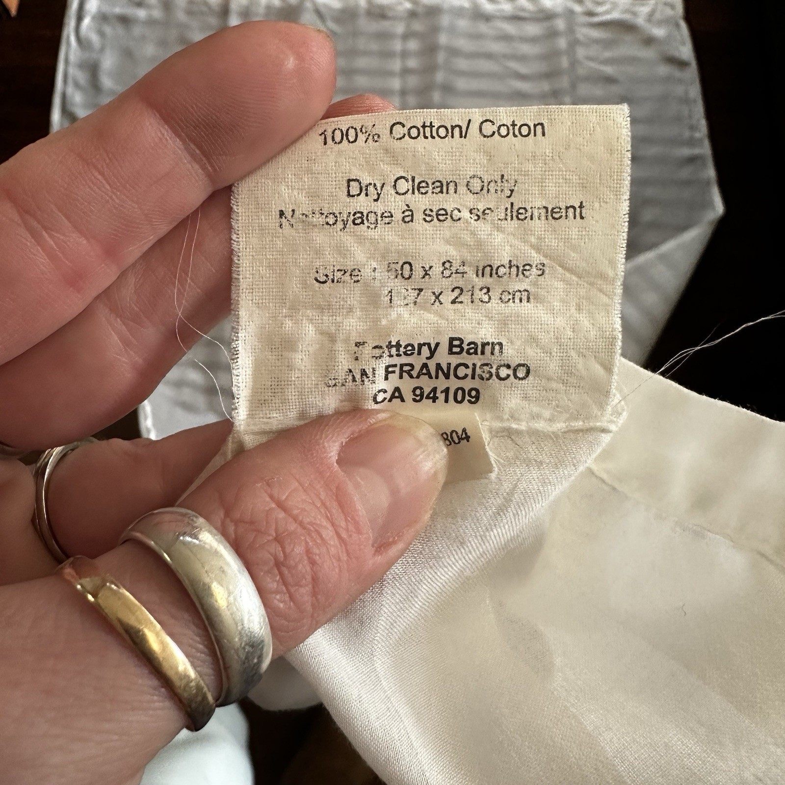 4 Pottery Barn 100% White Cotton Sheer Curtains 50 x 84 Striped Tie Top