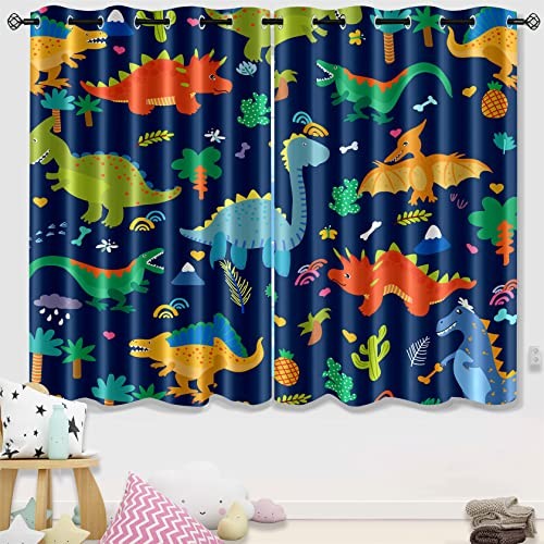 Dinosaur Curtains 2 Panels 63″ Inch Drapes Boys 63″W x 82″L (Pack of 2) Cp-2