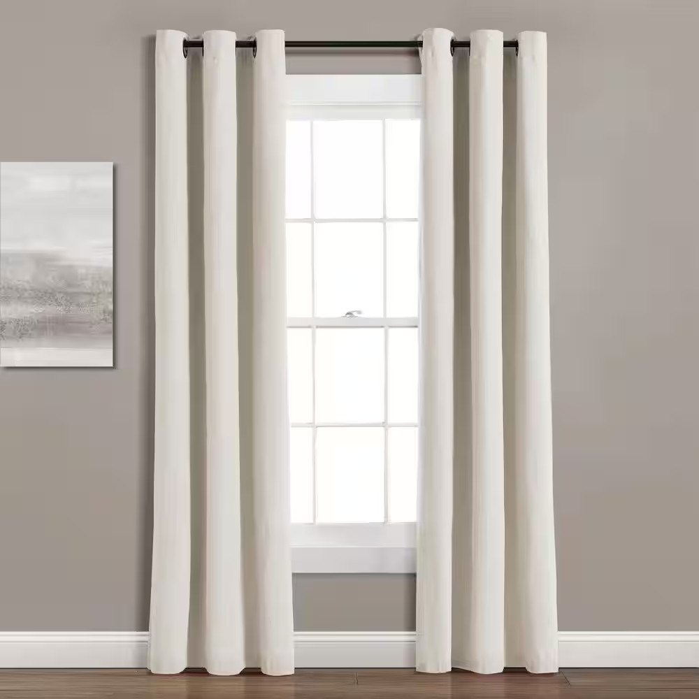 Insulated Grommet Light Linen Polyester 38 In. W X 84 In. L Blackout Curtain Pan