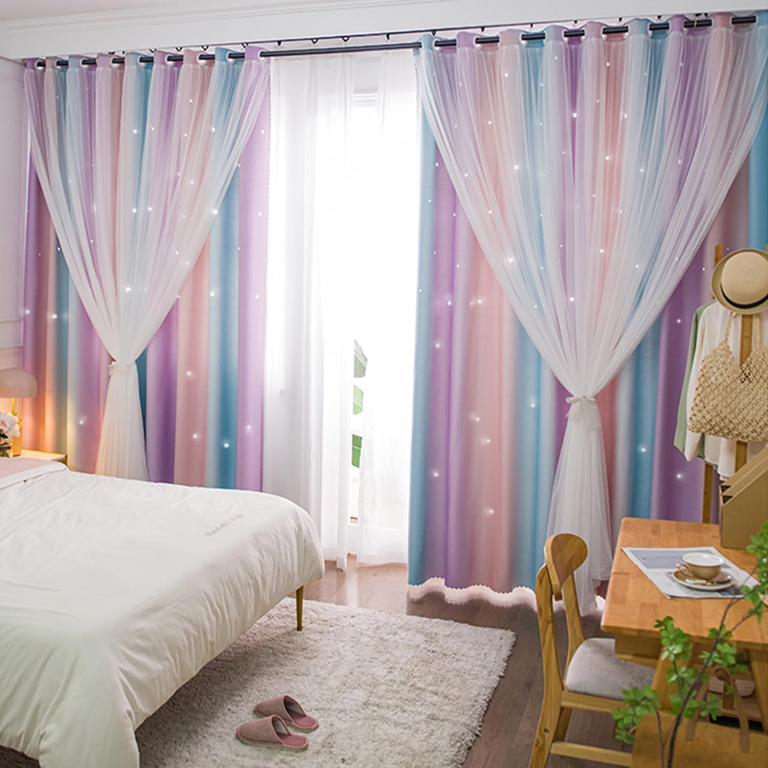 Cortinas De Colores Para Cuarto Niñas Paneles Decoracion Cortinas Rosada Niña