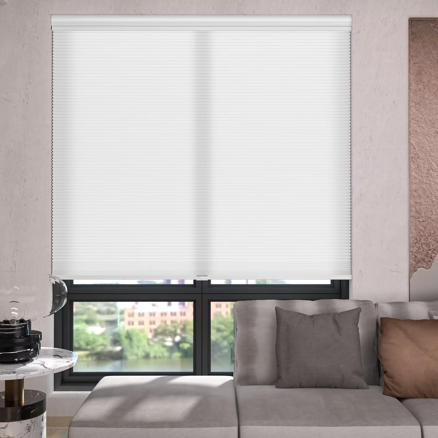 Top Down Bottom Up（TDBU） Cellular Shades, 1.5 inch Cordless Light 43″ W x 72″ H