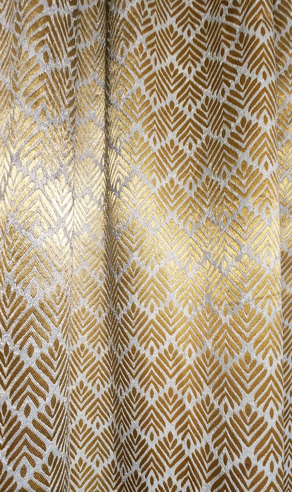New 2 Panel Set of Gold Curtains /upholstery Fabric 1 Pair of Drapes (36 x 84)