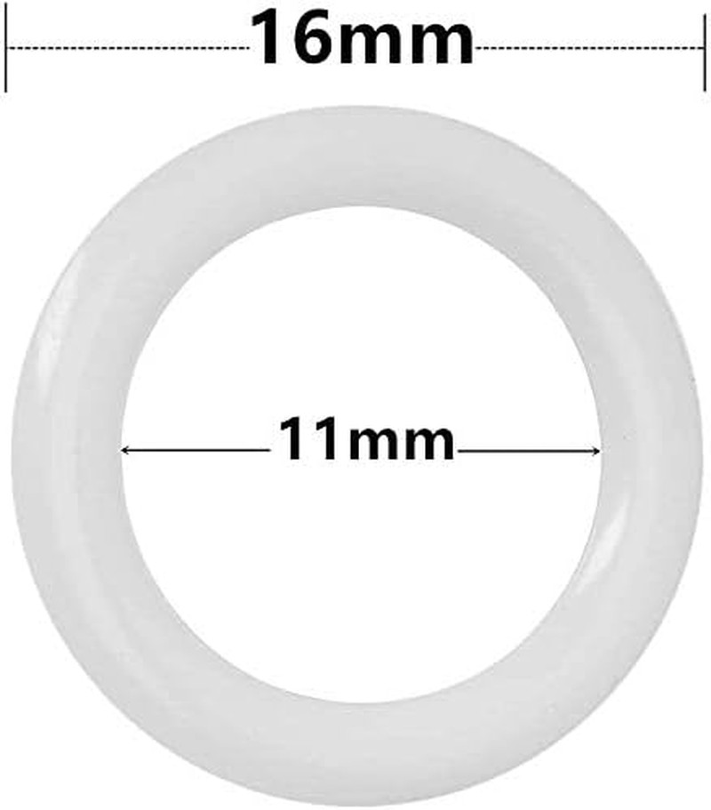 100pcs O Rings White Plastic Rings for Roman Shades 5/8″(16mm),Café Curtain Ring