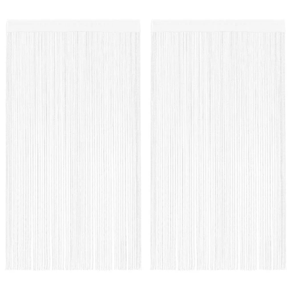 Cable curtains 2 pcs 100×250 cm white