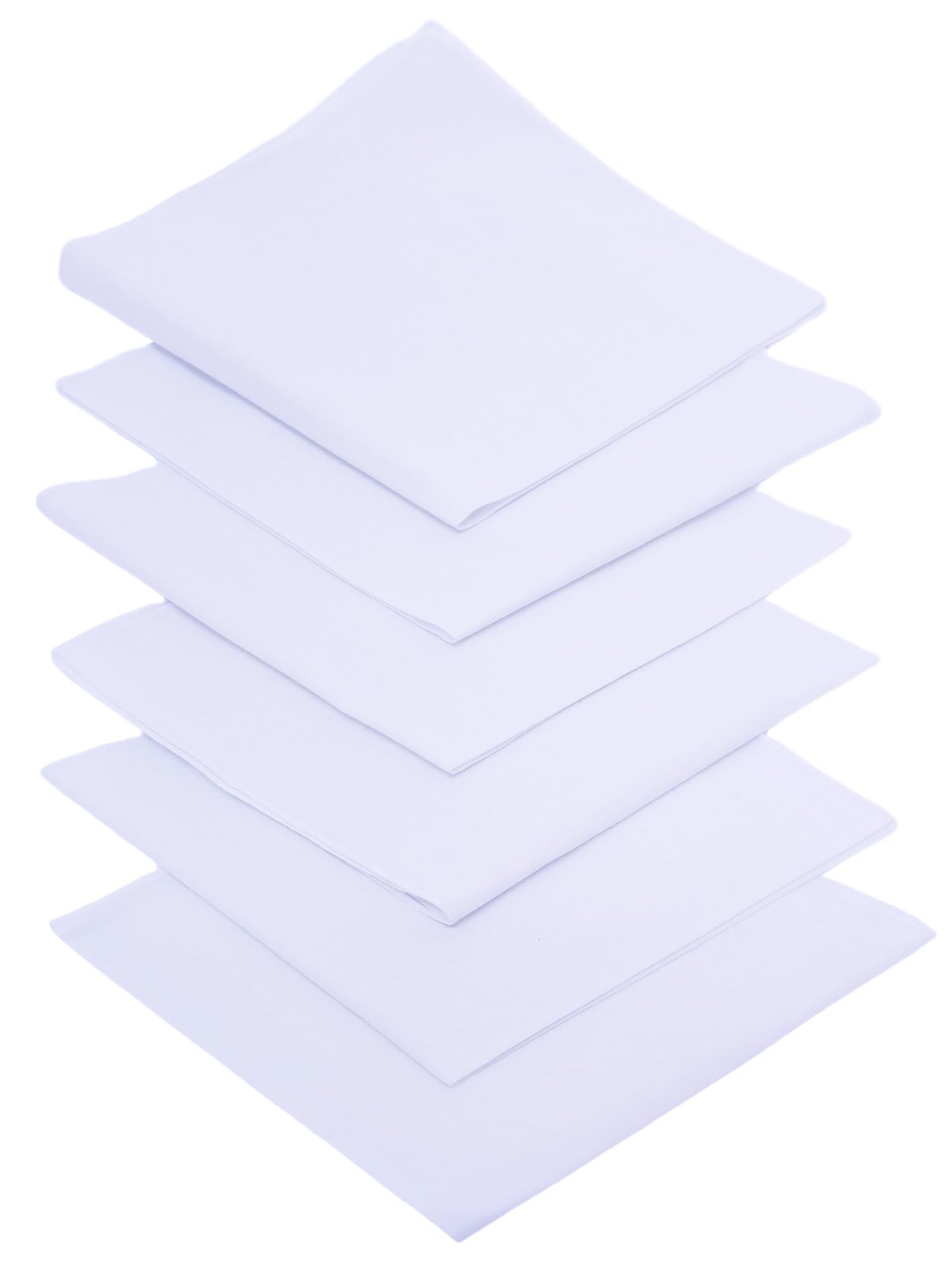 Handkerchiefs for men Pure Cotton Soft white Handkerchieves 16IN, White