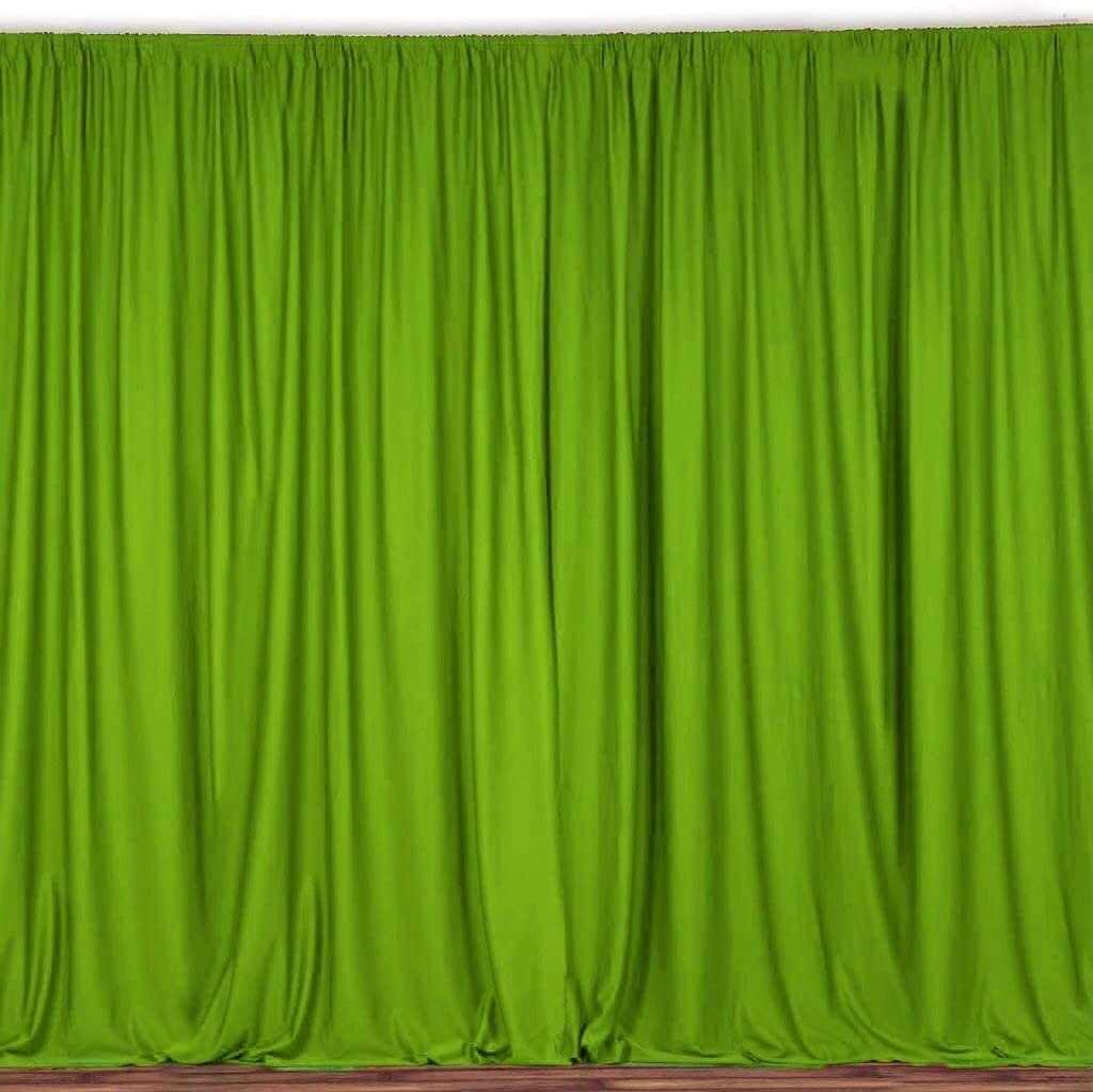 2 pcs 10 feet x 10 feet Polyester Backdrop Drape Curtains Panels – LIGHT GREEN