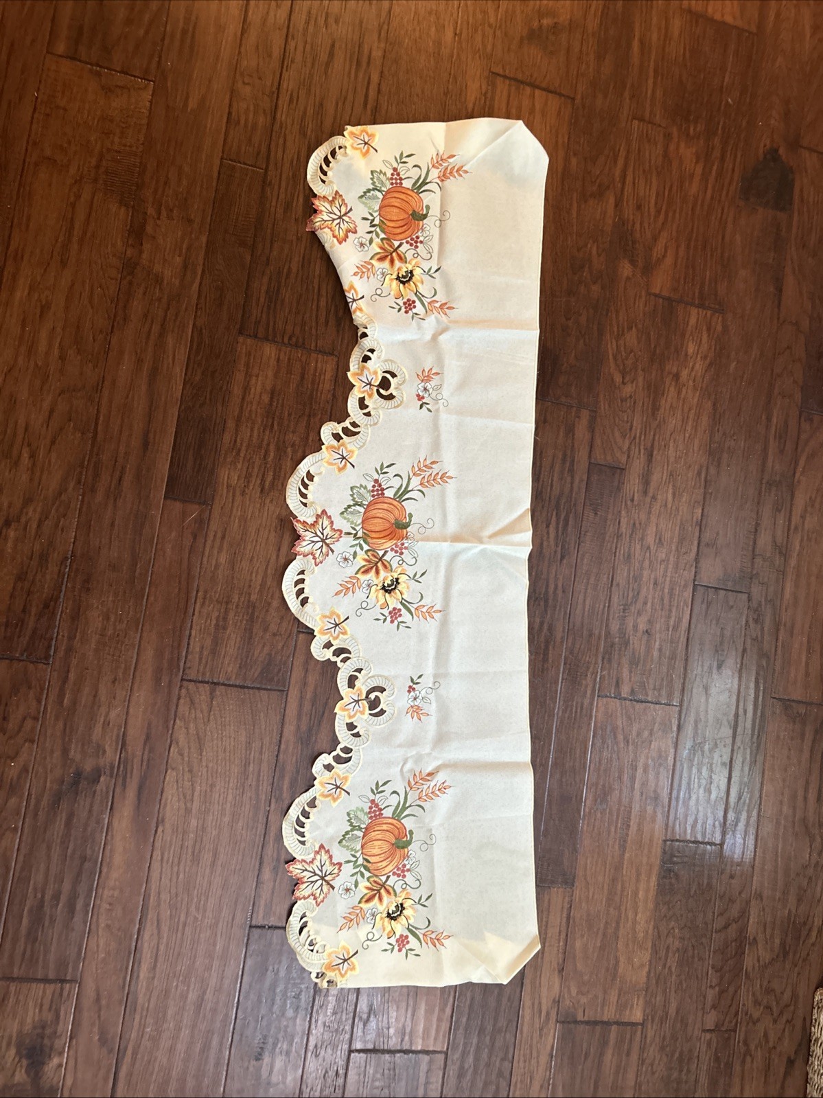 Autumn/Fall Pumpkin curtain topper valence 63 x 18 in.