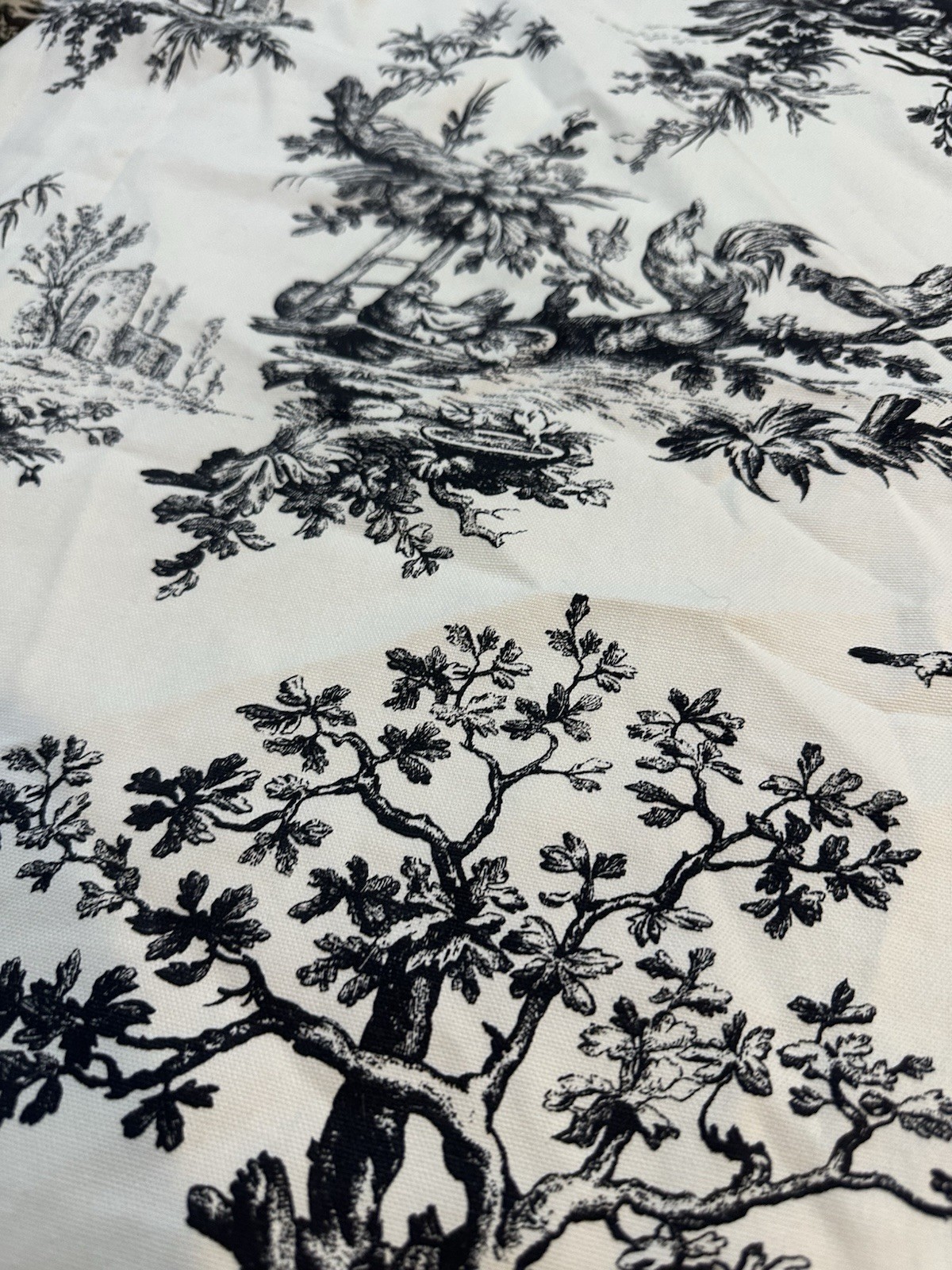 Pair Custom French Country Toile De Jouy Valance Roman Curtains 51” W X 42 L
