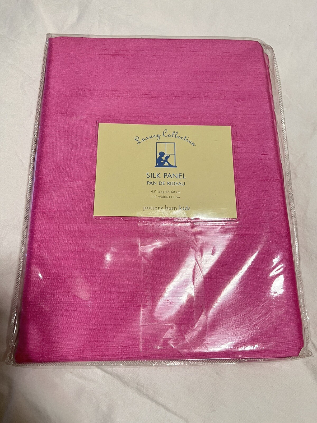 Pottery Barn Kid Luxury Collection Silk Curtains 63”x 44″ Pink Panel Pole Pocket