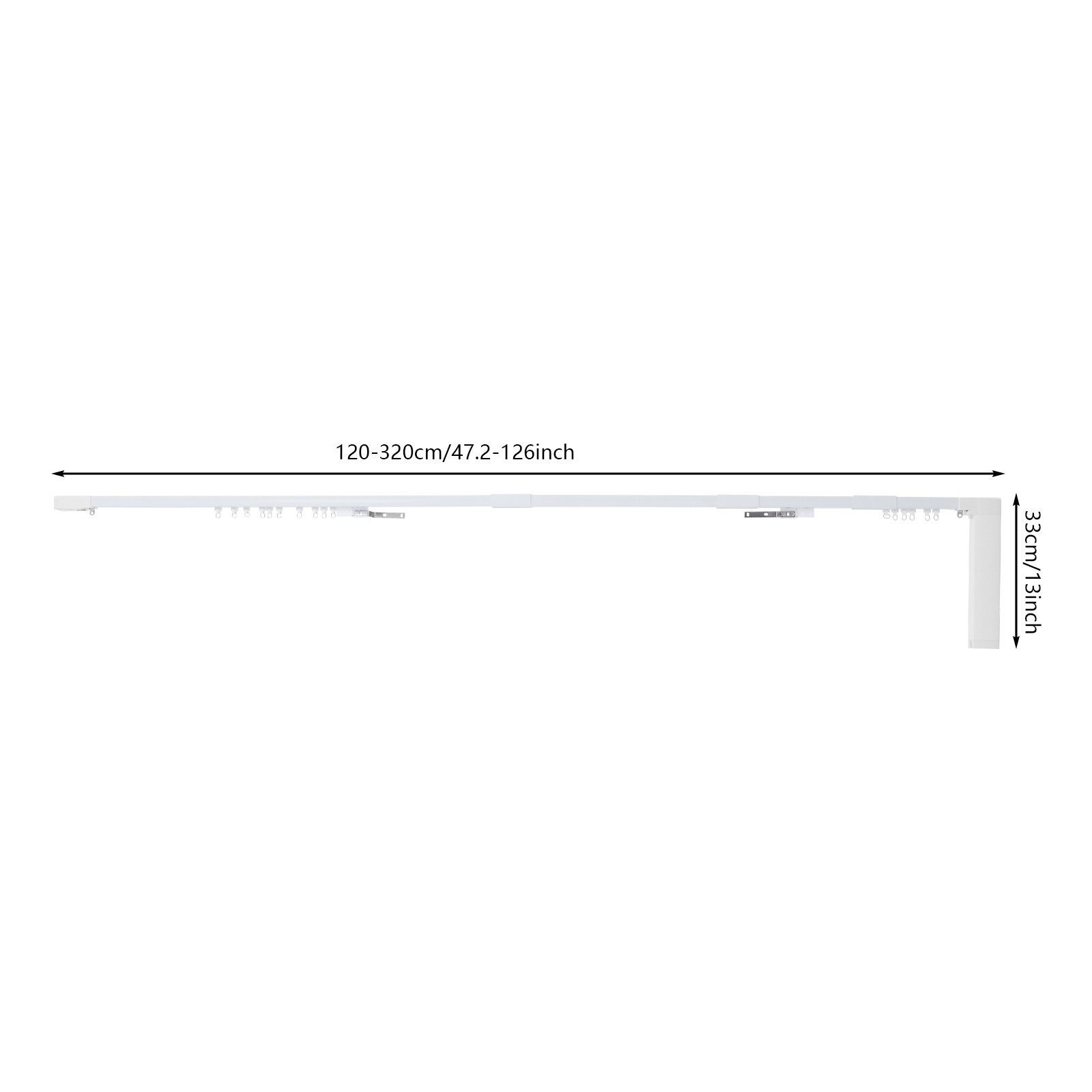 Electric Curtain Rail with Remote Control Motorized Curtain Track 320/520/620cm