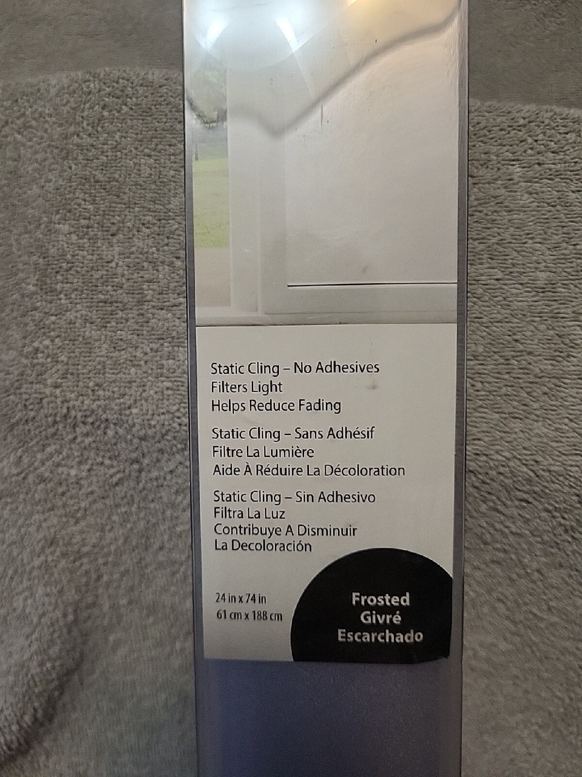 RoomMates Frosted Glass Peel + Stick Window Film  Shades – 24″x74″, Static Cling