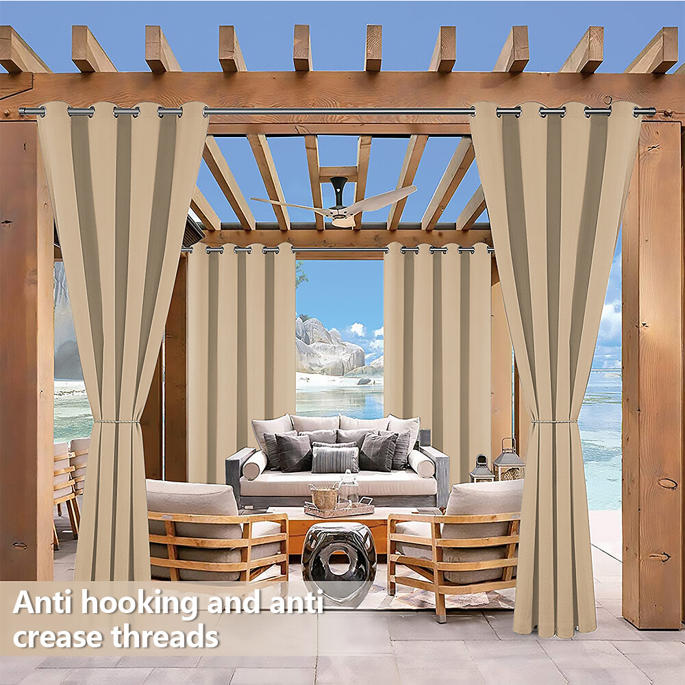 Waterproof Outdoor Blackout Curtains for Patio Thick Privacy Thermal Drapes