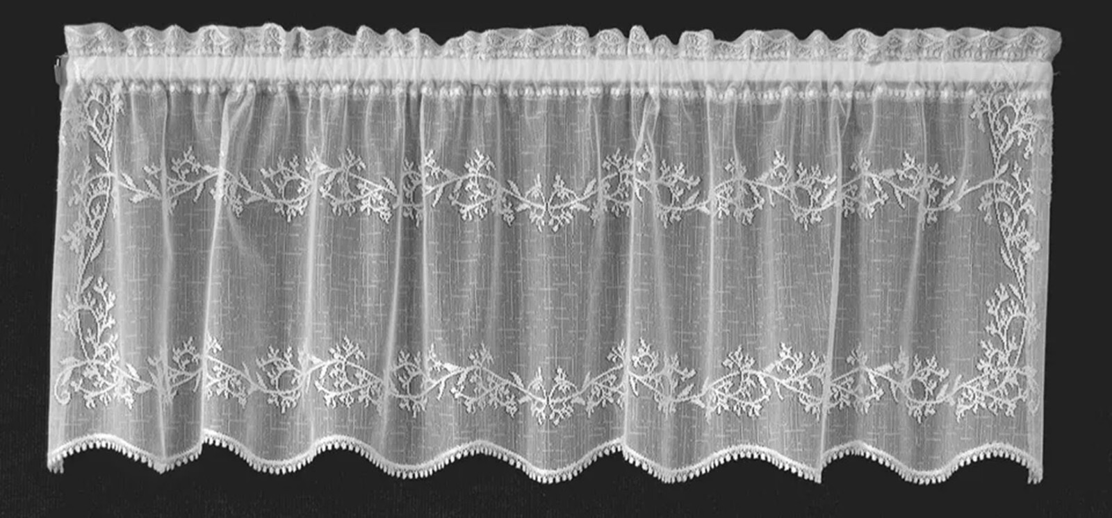 Sheer Divine Heritage Lace Window Valance White 60″ X 16″ Livingroom Bedroom