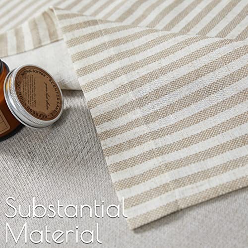 Linen Striped Valance for 50″W x 18″L (Pack of 1) Striped | Tan on Beige