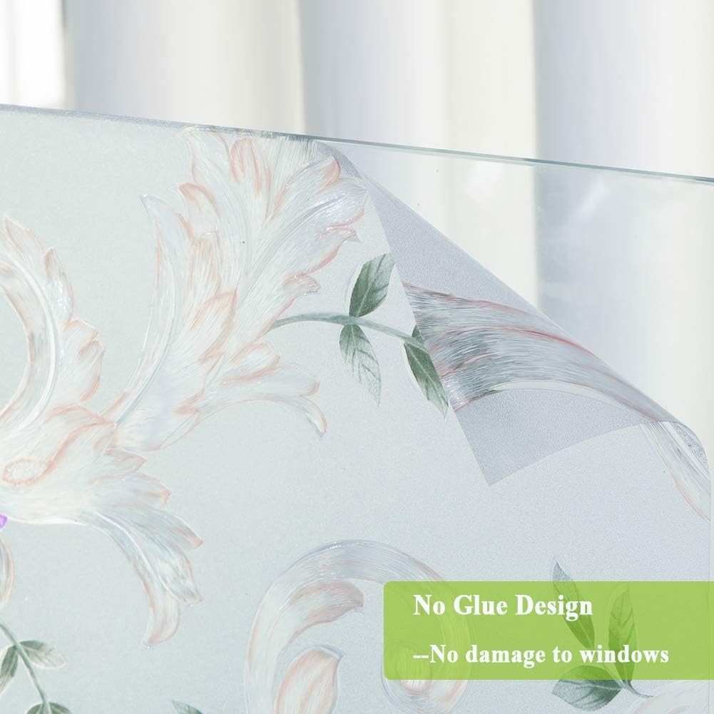 Window Privacy Film Decorative Static Glass Cling Door Film Sticker for Bedroom