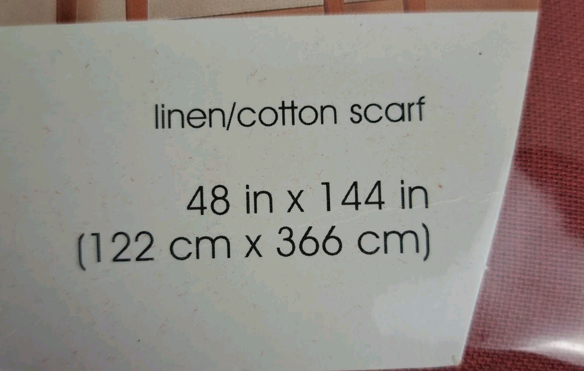 Vintage Home Window Scarf Valance 48″ x 144″ Linen & Cotton Textured Red New 1pc