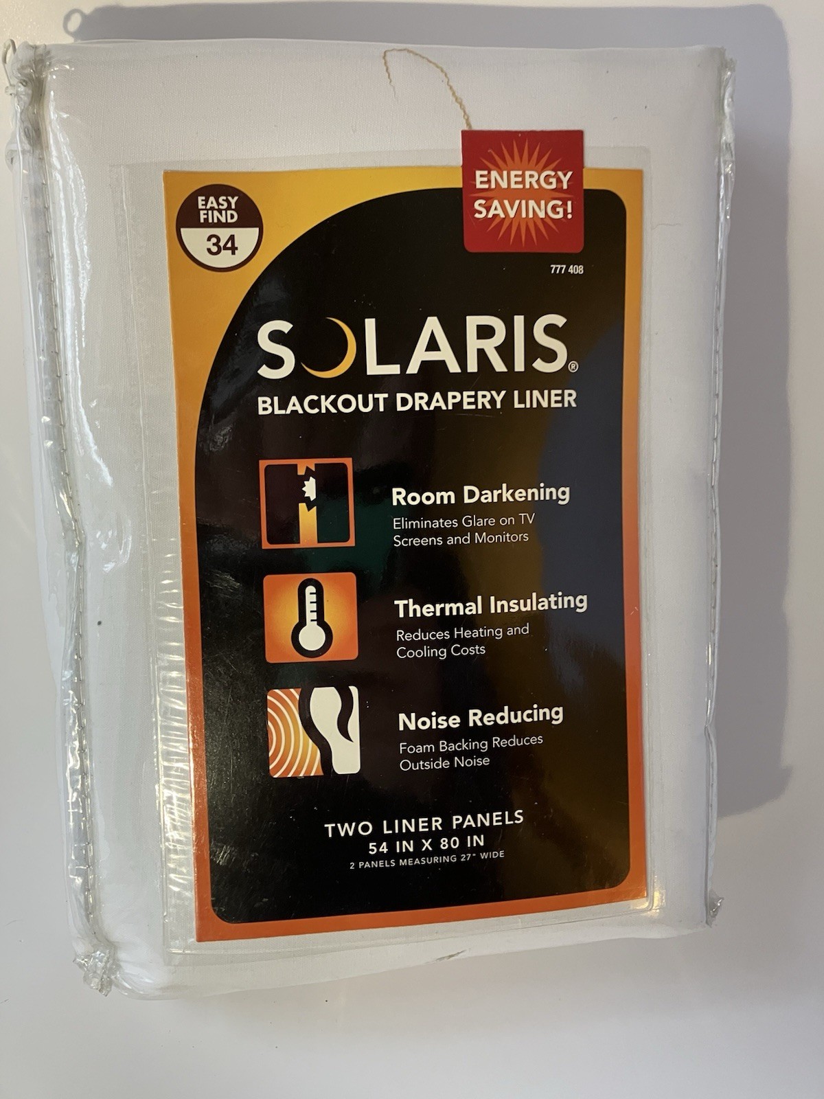 Solaris Blackout Drapery Liner 54×80 Room Darkening Thermal Insulating