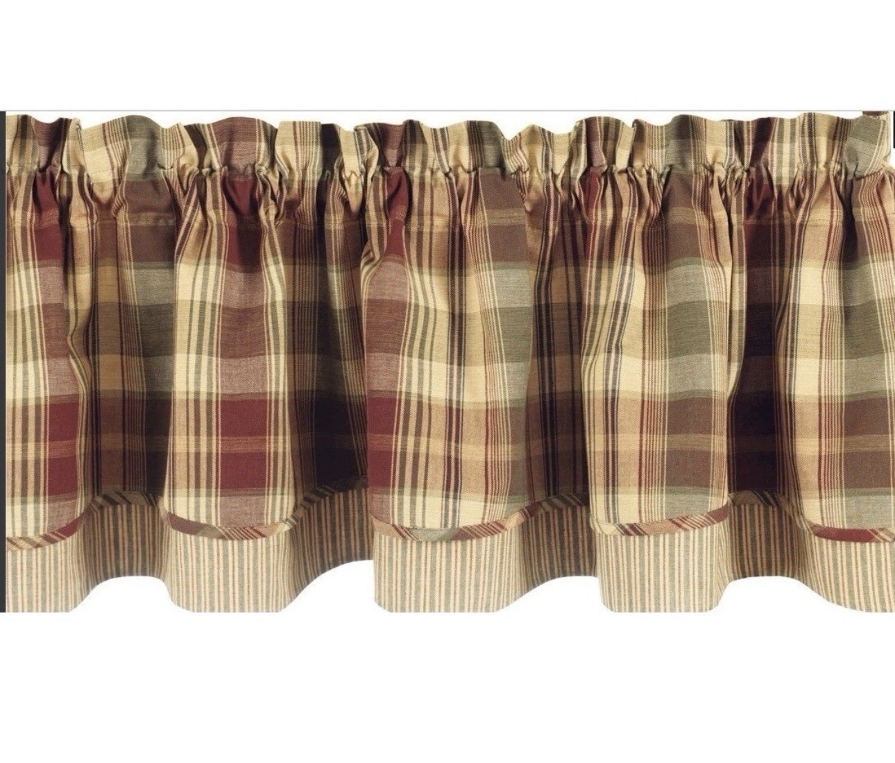Park Designs Scalloped Valance – Lined Layered 72×16 Saffron New