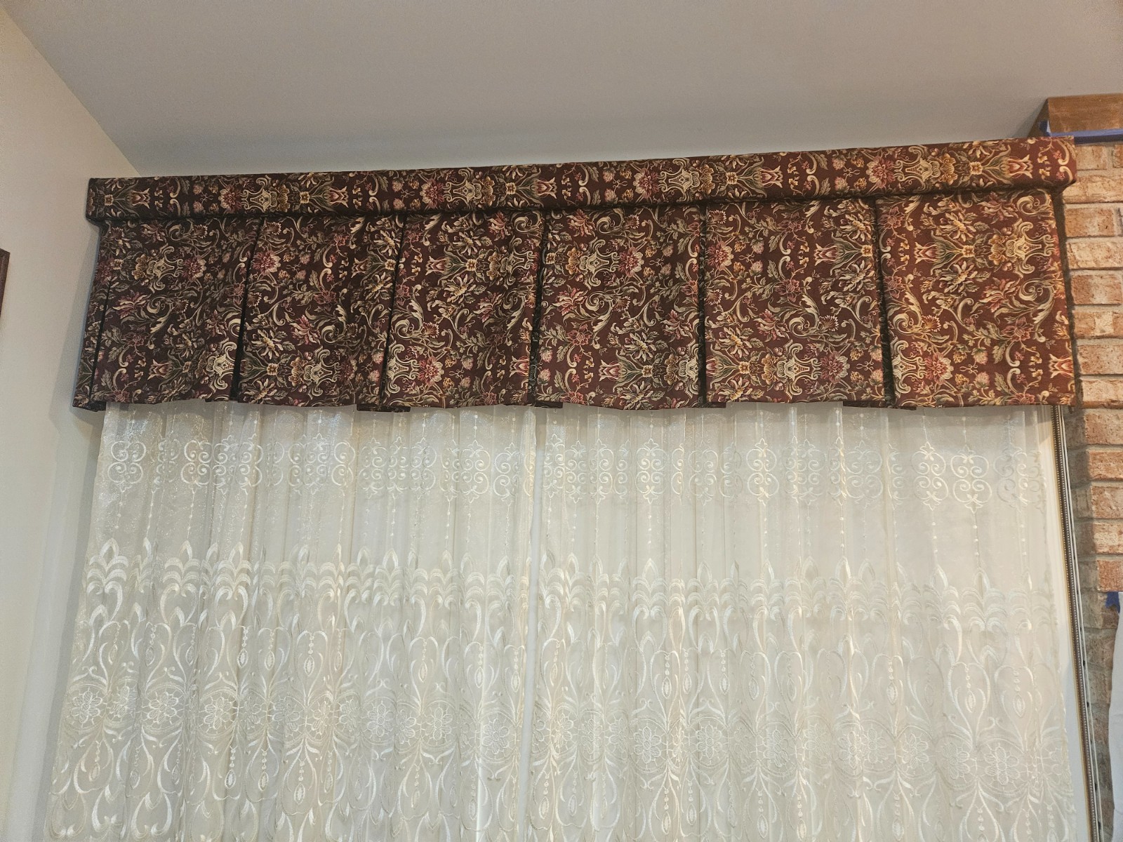 Elegant, Handmade, pleated, double-wide cornices/ valances