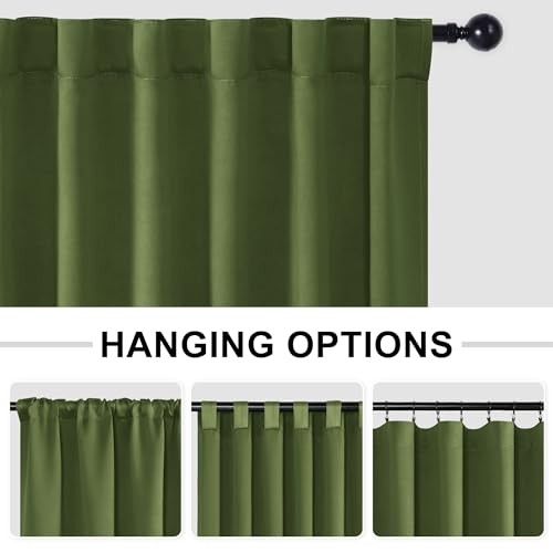 Christmas Room Divider Curtains Blackout 80″W x 84″L (Pack of 1) Olive Green