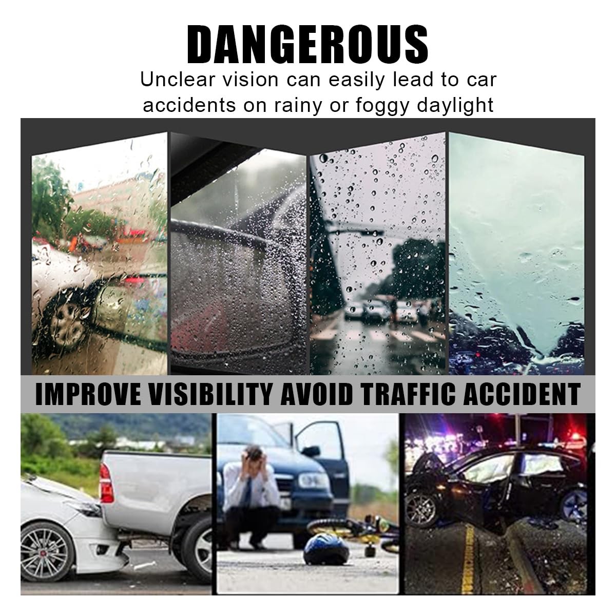 6 Pcs Car Rearview Mirror Waterproof Film Rainproof Window Film Stickers