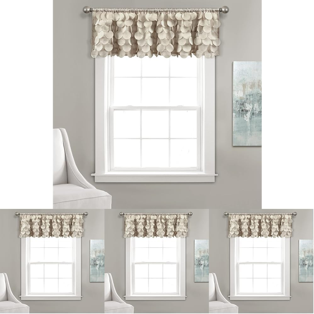 Gigi Wheat Valance Set of 4, 14″x70″ Window Curtains
