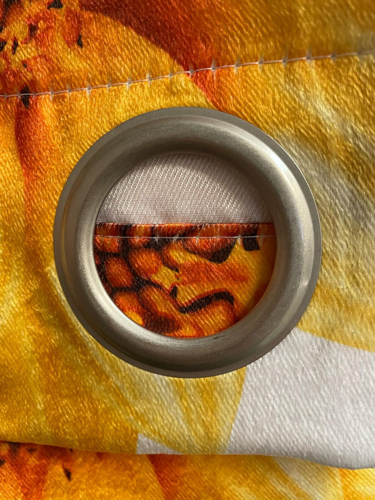 1 SET Printed Sunflower Suede Blackout Grommet Window Curtain Panel 108″W x 84″L