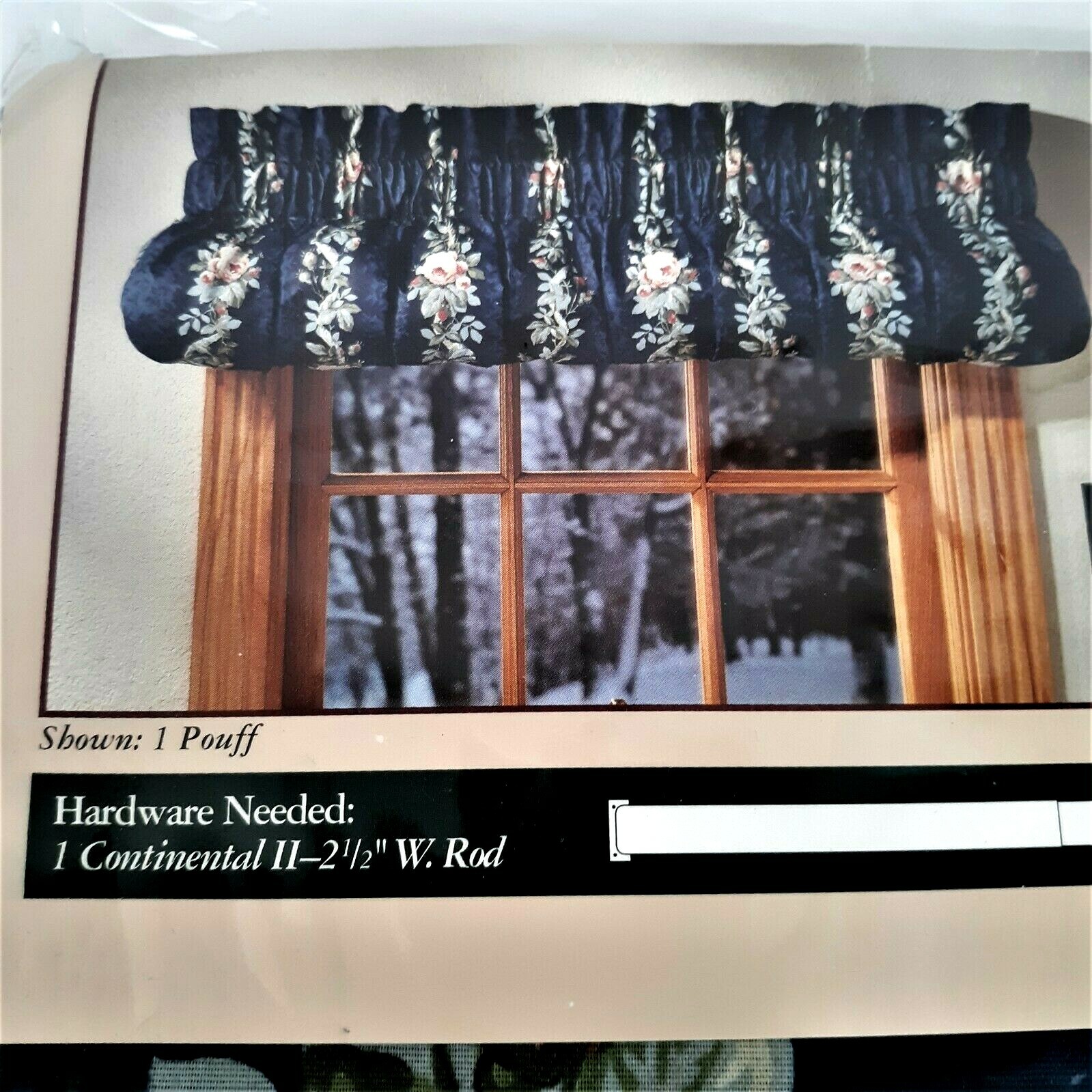 Windsor and Browne Window Curtain Valance Versatile Blue Floral New Old Stock