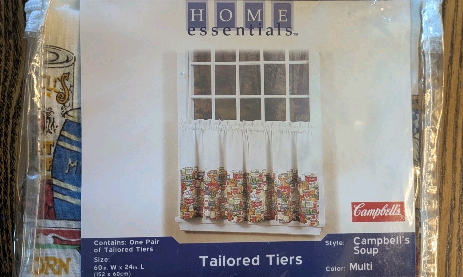 Campbell’s Soup Pair of Kitchen Tier Curtains, Home Essentials Brand, K-Mart