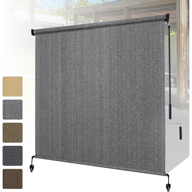 Outdoor Roller Shade UV Protection Privacy Blinds Easy Install Cordless Use