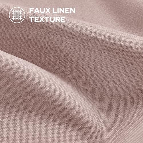 100% Linen Blackout Curtains for Bedroom, 52″W x 84″L (Pack of 2) Blush Pink