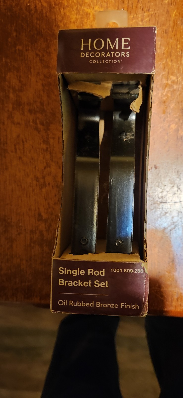 New 2 Home Decorators Collection Single Rod Bracket Set in Black Finish