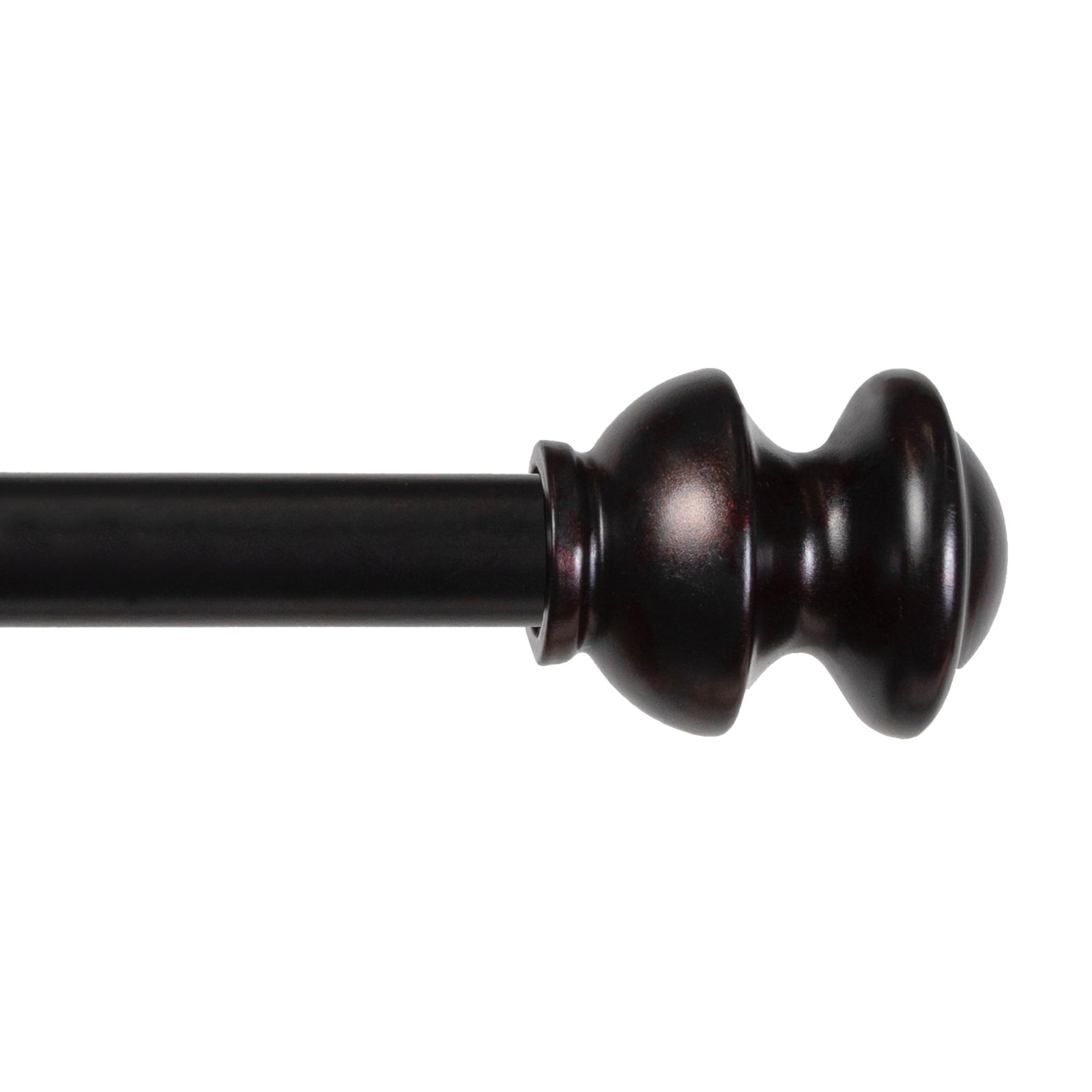 Kendall Knob Window Curtain Rod Adjustable Fits 4886 Inch Antique Rust Brown