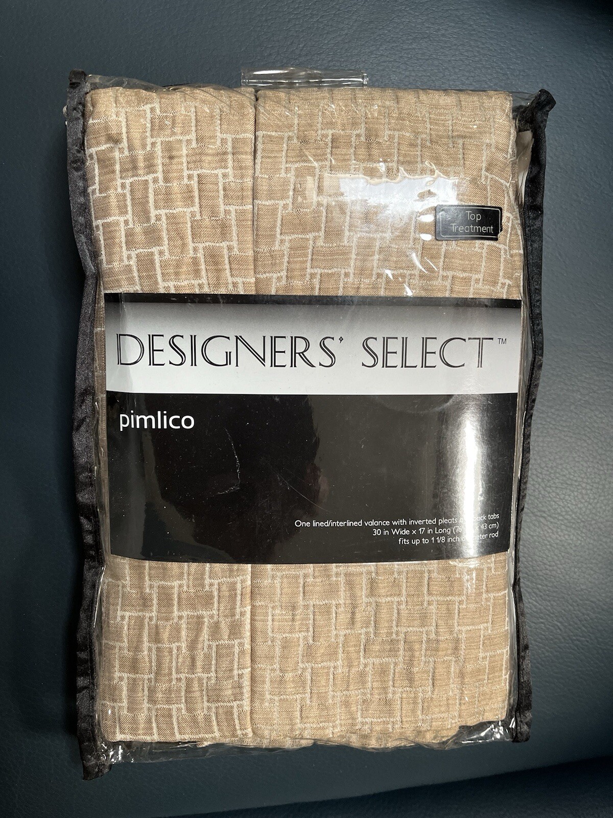 Designers’ Select Pimlico Inverted Pleat/Back Tab Window Valance in Sand