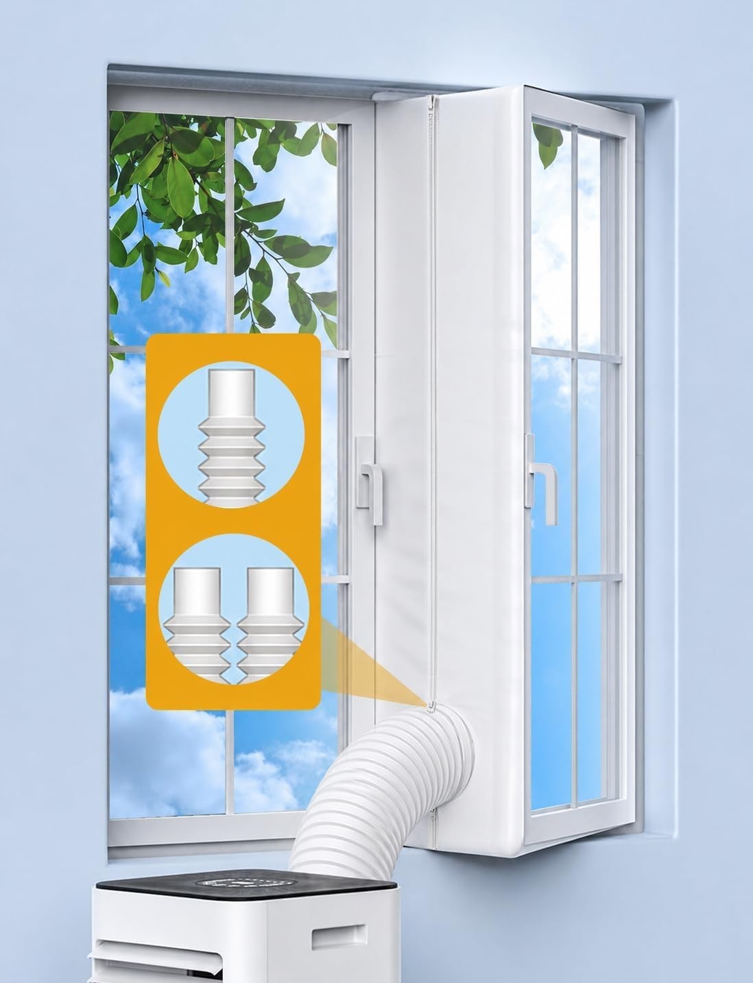 400CM/157in Portable AC Seal Kit for Casement, Crank-Out & Skylight Windows