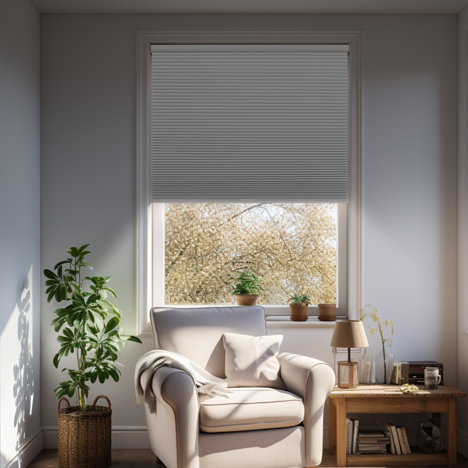 Changshade Cordless 25mm Home Decorators Shadow White Blackout Cellular Shade