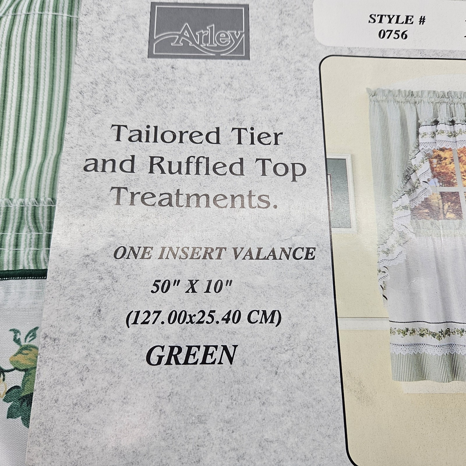 Vintage 5-Piece Curtains Green Ivy 2 Tiers 24″ L, 2 Tiers 36″ L, 1 Valance USA