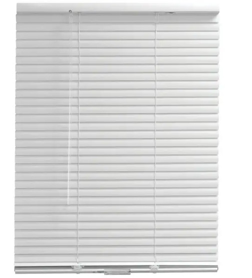 Champion® White 1 In. Cordless Light Filtering Vinyl Blind 71×72″