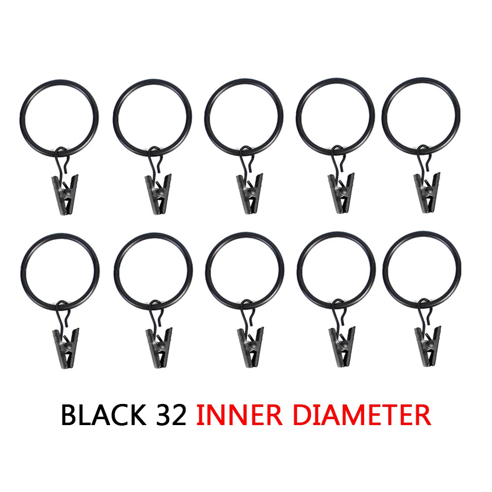 10-50Pcs Metal Curtain Rod Clip Drapery Rings Hooks Retro Bathroom Decorative Ha