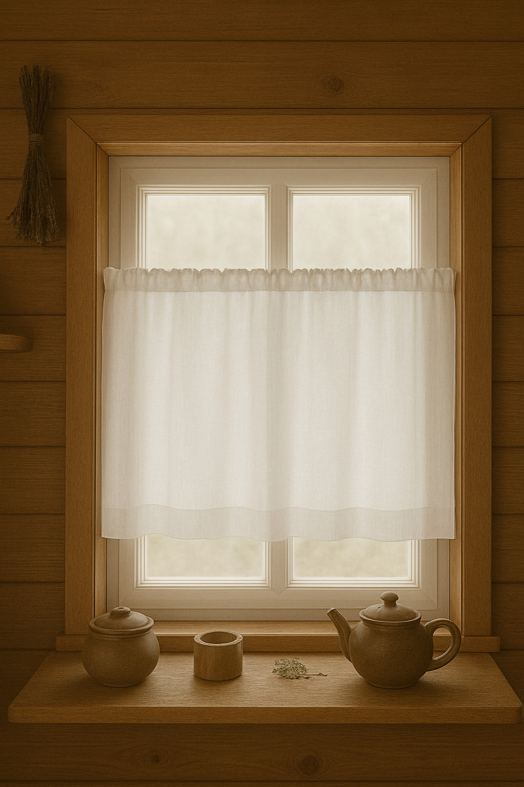 Cotton Linen Curtains White Extra Wide for Window Door Custom panels width 55 in