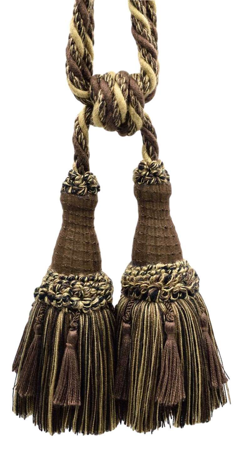 DECOPRO Tassel Tieback, Color# W144 – Chocolate Biscotti Brown [Set of 10]
