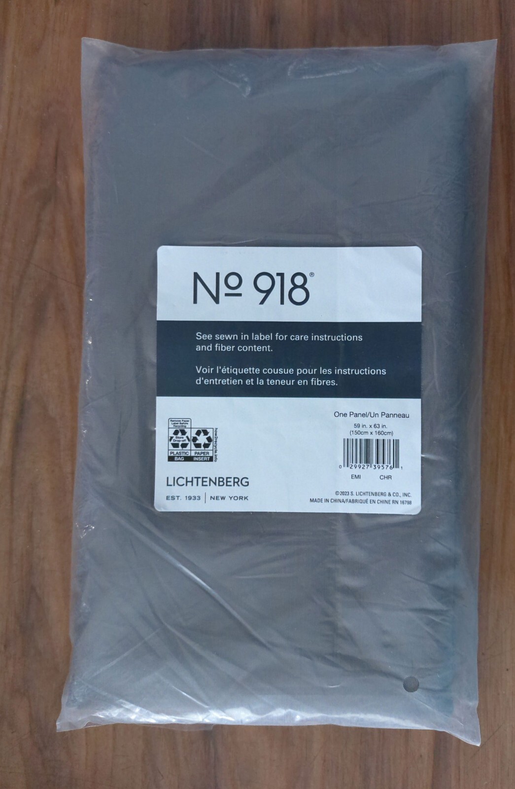 New Grey Lichtenberg No 918 Sheer Single Curtain Panel 59″ X 63″ Free US Ship