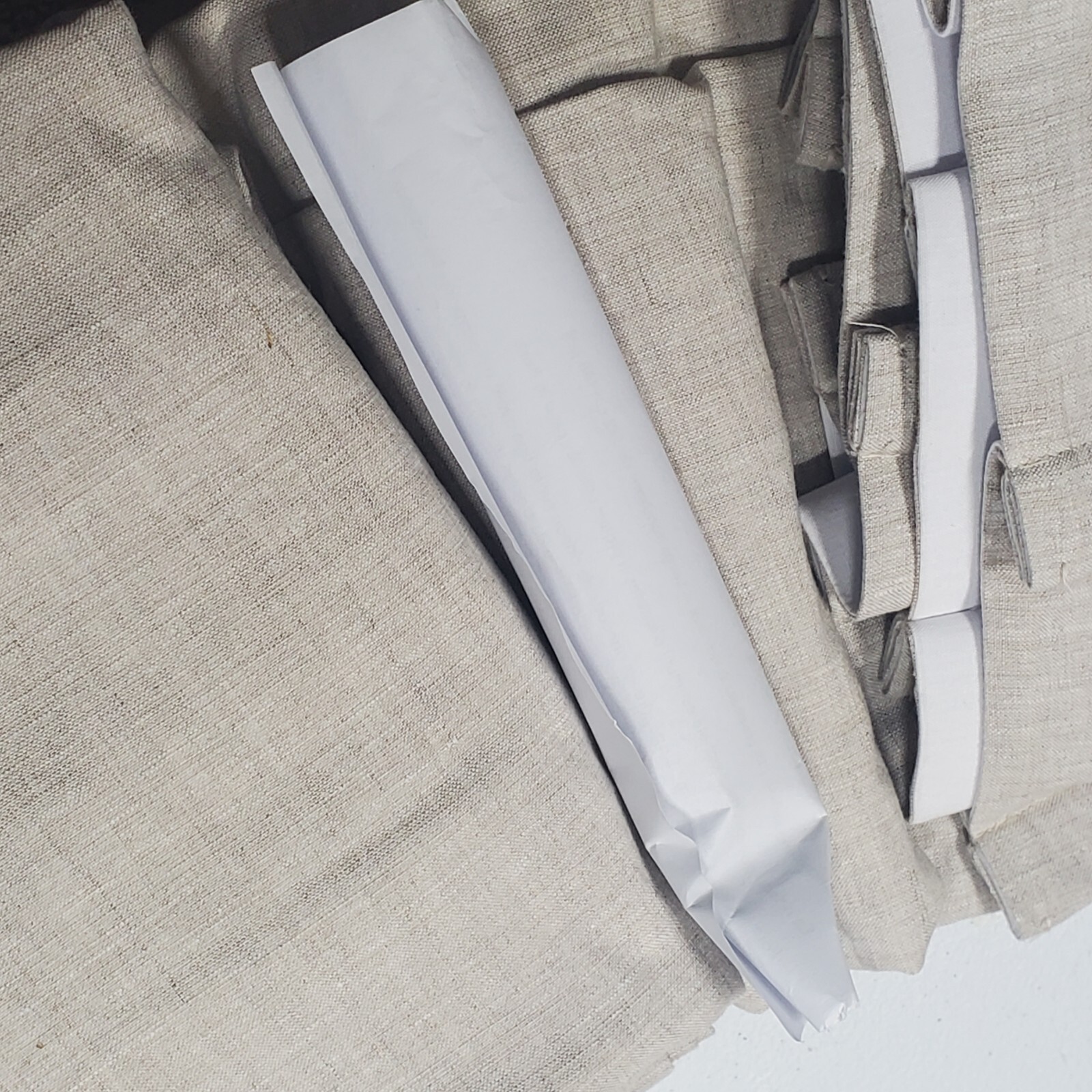 West Elm Pleated European Flax Linen Curtain 48×84″ Natural Flax Cotton Lined