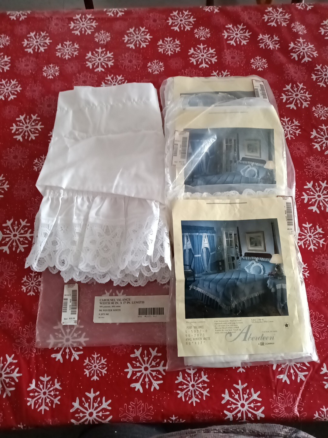 Valances Pouf Style SEARS 80×17 Winter White New-Made in USA Lot Of 4 Valances