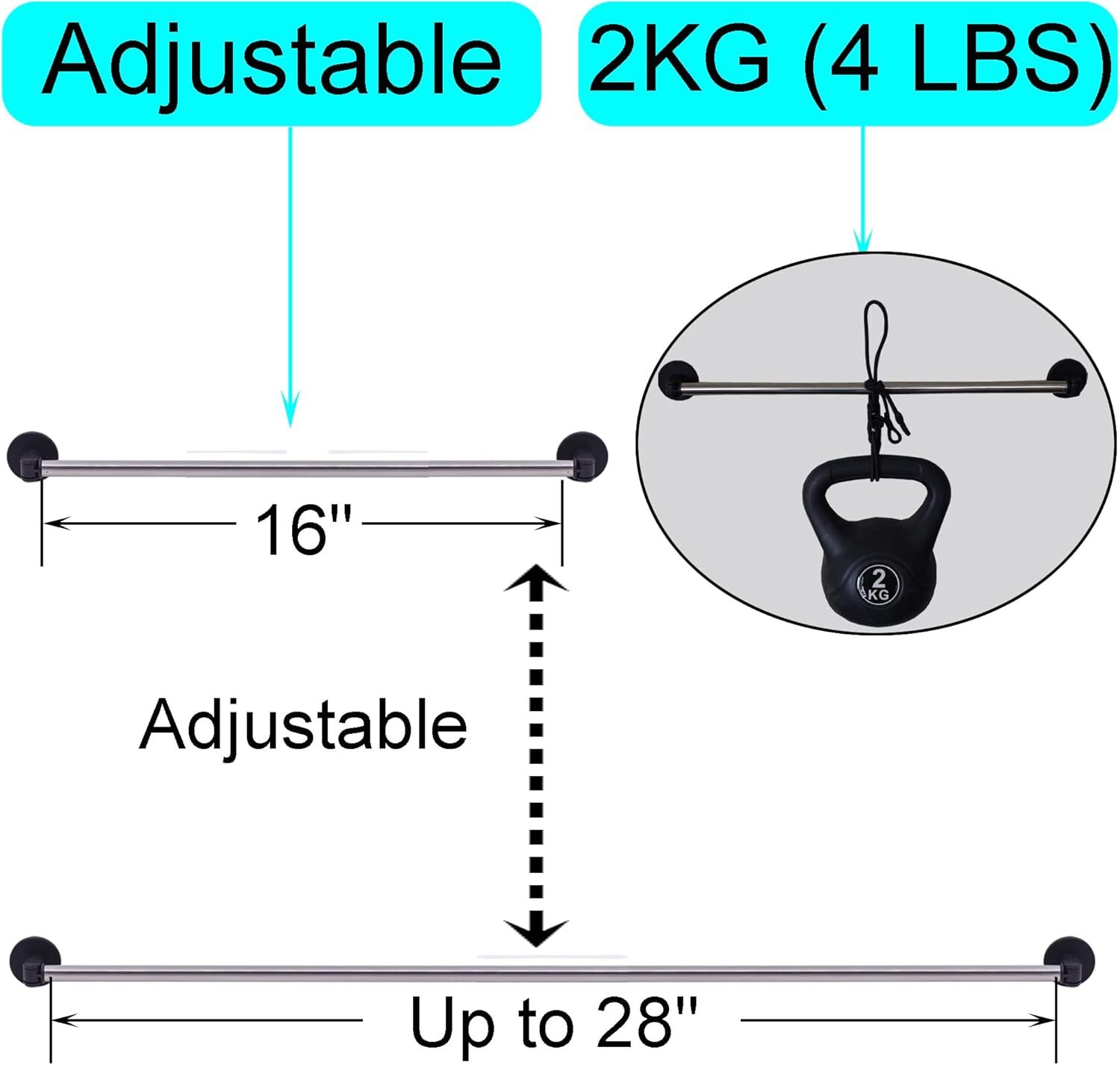 16-28 Magnetic Curtain Rods for Metal Doors Window Cafe Curtain Rods