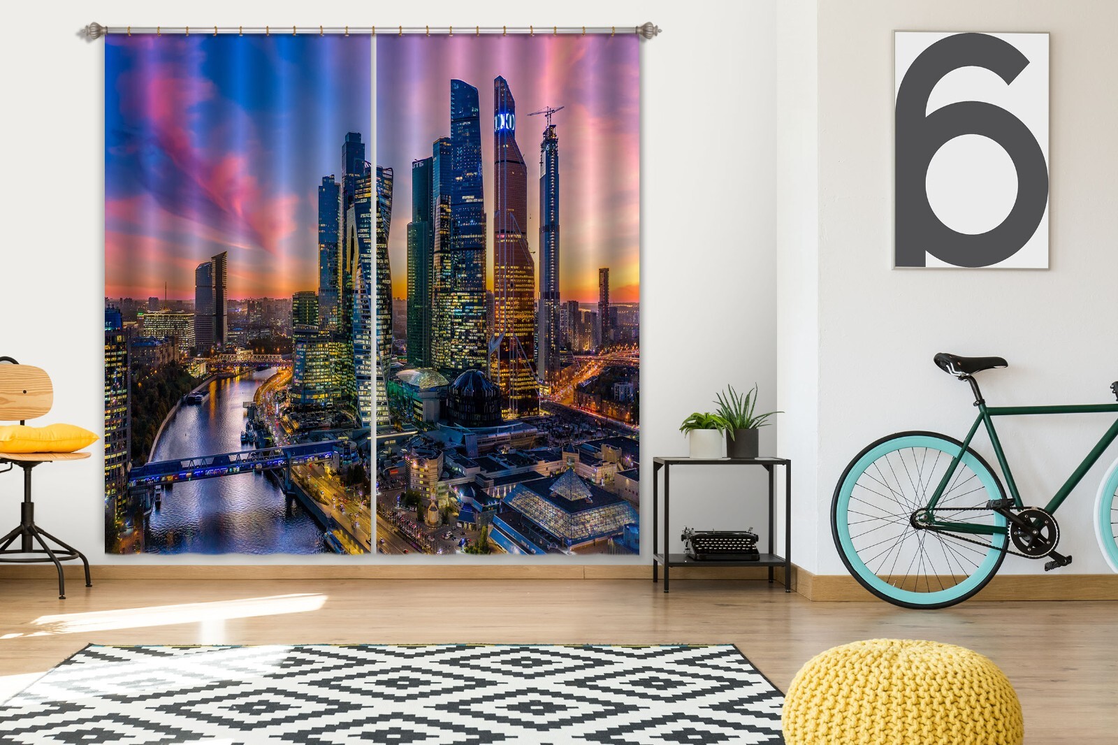 3D Fashion City ZHUA3189 Photo Curtain Window Blockout Fabric Vera 2023