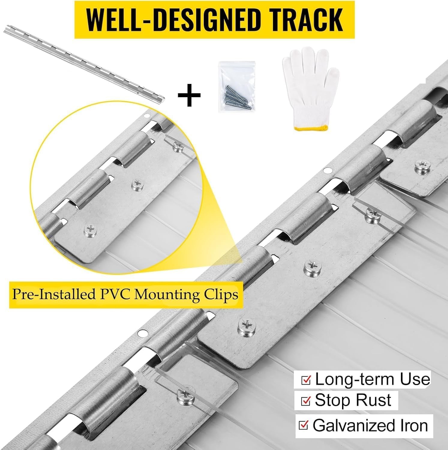 Acepunch Clear Kit PVC Smooth Plastic Strip Door Curtain 3×7 ft. (36×84.2 in)…