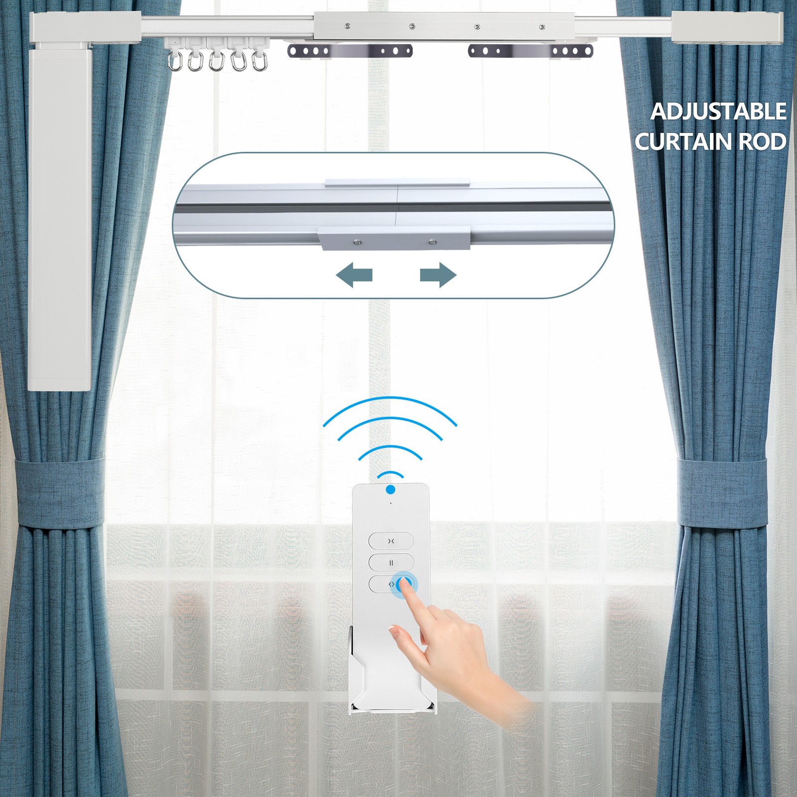 3.2m Motorized Curtain Track Rail Heavy Duty 10.5ft Wifi Remote Control