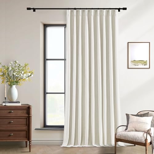 Extra Wide 60 Inch Width 100% Blackout 60″W x 102″L (Pack of 1) Natural Linen